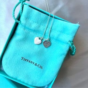 Tiffany & Co.  Double Heart Tag Pendant Silver Mini